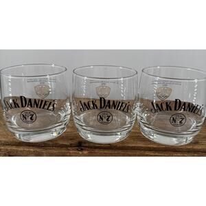 Jack Daniels Gold Medal St. Louis Mo Old No 7 Lowball Whiskey Glasses 3